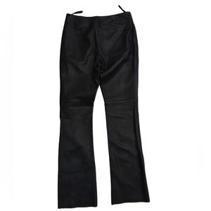 Ralph Lauren Sport Black Leather Mid Rise Wide Leg Pants!